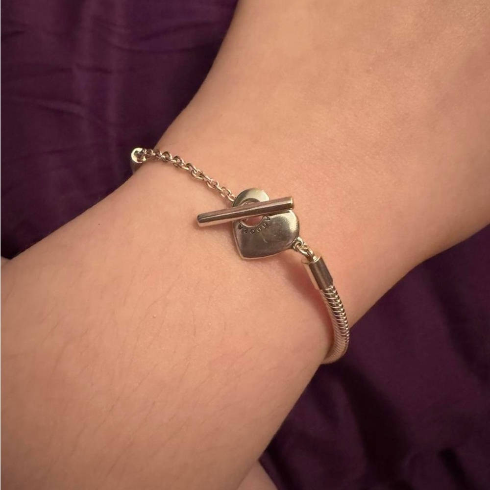 Pandora heart T BAR bracelet size 17